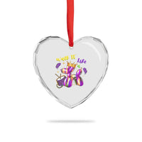 Funny Mardi Gras Heart Crystal Glass Ornament Walk It Like A Dog Balloon New Orleans