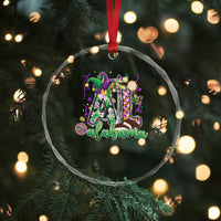 Funny Mardi Gras In Alabama AL Crystal Glass Ornament Moon Pie Jester Hat