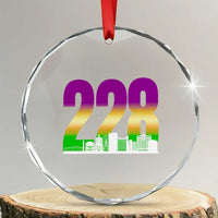 Funny Mardi Gras In Biloxi Mississippi Crystal Glass Ornament 228 Skyline Area Code