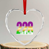 Funny Mardi Gras In Biloxi Mississippi Heart Crystal Glass Ornament 228 Skyline Area Code