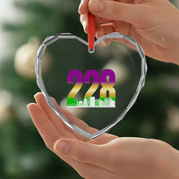 Funny Mardi Gras In Biloxi Mississippi Heart Crystal Glass Ornament 228 Skyline Area Code