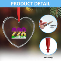 Funny Mardi Gras In Biloxi Mississippi Heart Crystal Glass Ornament 228 Skyline Area Code