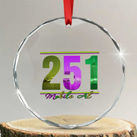Funny Mardi Gras In Mobile Alabama 251 Crystal Glass Ornament Skyline Area Code