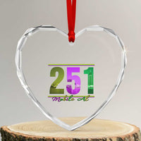 Funny Mardi Gras In Mobile Alabama 251 Heart Crystal Glass Ornament Skyline Area Code