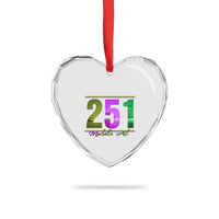 Funny Mardi Gras In Mobile Alabama 251 Heart Crystal Glass Ornament Skyline Area Code