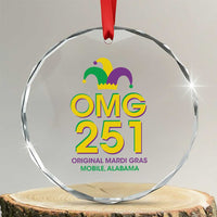 Funny Mardi Gras In Mobile Alabama Crystal Glass Ornament OMG 251 Original Mardi Gras Jester Hat