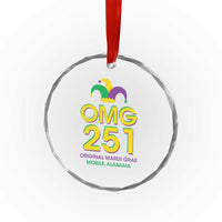 Funny Mardi Gras In Mobile Alabama Crystal Glass Ornament OMG 251 Original Mardi Gras Jester Hat