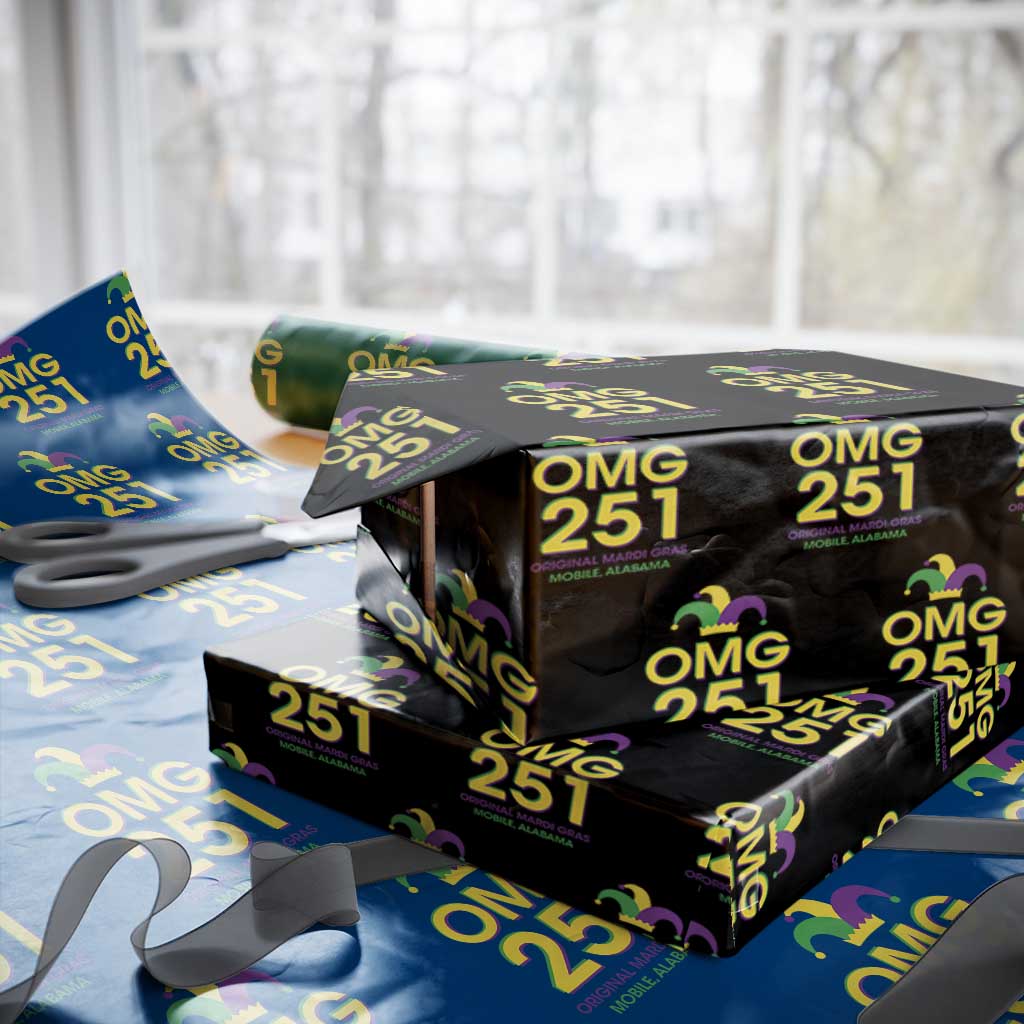 Funny Mardi Gras In Mobile Alabama Wrapping Paper Roll OMG 251 Original Mardi Gras Jester Hat