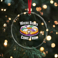 Funny Mardi Gras King Cake Crystal Glass Ornament Where Babies Come From Louisiana Humor