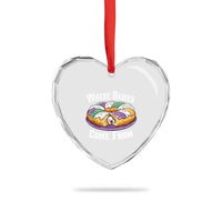 Funny Mardi Gras King Cake Heart Crystal Glass Ornament Where Babies Come From Louisiana Humor
