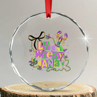 Funny Mardi Gras La Weezy Ana Crystal Glass Ornament New Orleans Festival Louisiana Map