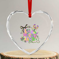 Funny Mardi Gras La Weezy Ana Heart Crystal Glass Ornament New Orleans Festival Louisiana Map