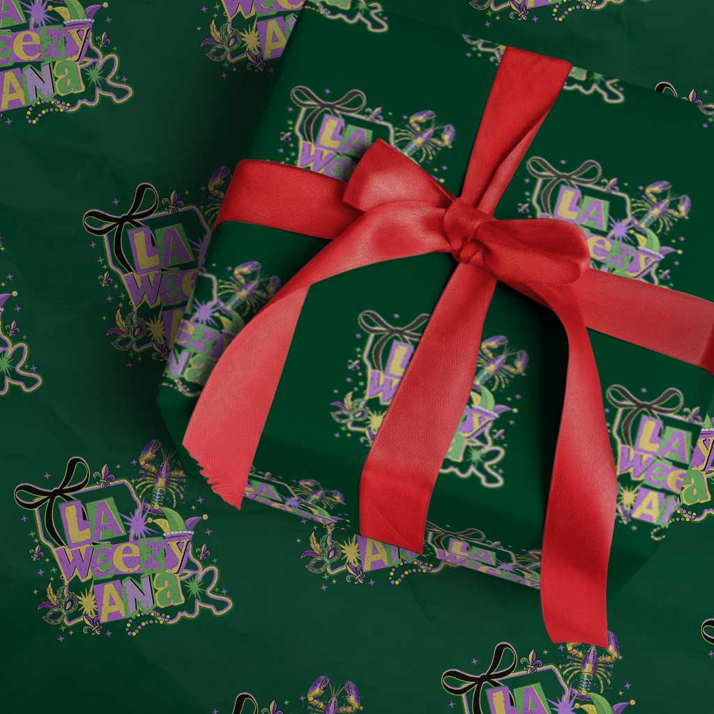 Funny Mardi Gras La Weezy Ana Wrapping Paper Roll New Orleans Festival Louisiana Map