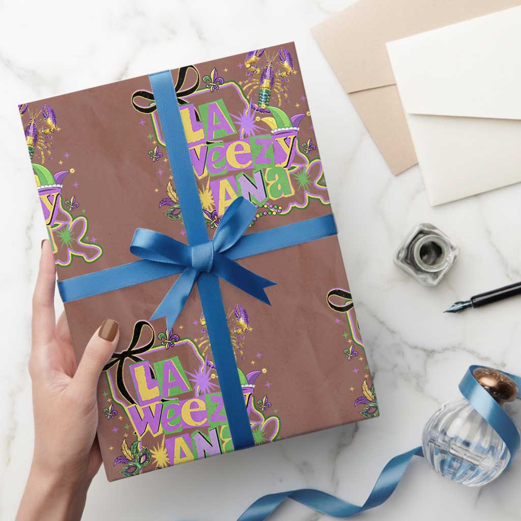 Funny Mardi Gras La Weezy Ana Wrapping Paper Roll New Orleans Festival Louisiana Map