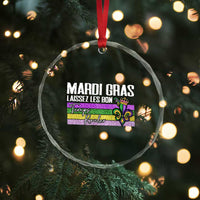 Funny Mardi Gras Laissez Les Bon Temps Rouler Crystal Glass Ornament Fleur De Lis Glitter Print