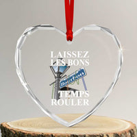 Funny Mardi Gras Laissez Les Bons Temps Rouler Heart Crystal Glass Ornament Bourbon Street Sign