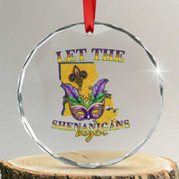 Funny Mardi Gras Let The Shenanigans Begin Crystal Glass Ornament Louisiana Map