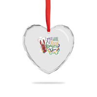 Funny Mardi Gras Louisiana Heart Crystal Glass Ornament I Just Want To Be Loved Bayou Crawfish Beads