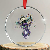 Funny Mardi Gras Mississippi Deer Crystal Glass Ornament Biloxi Ocean Springs Carnival