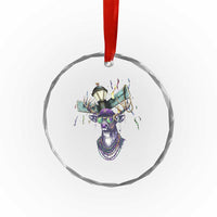 Funny Mardi Gras Mississippi Deer Crystal Glass Ornament Biloxi Ocean Springs Carnival