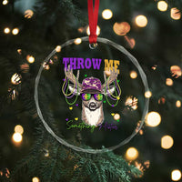 Funny Mardi Gras Mississippi Deer Crystal Glass Ornament Throw Me Something Mister Beads