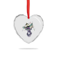 Funny Mardi Gras Mississippi Deer Heart Crystal Glass Ornament Biloxi Ocean Springs Carnival