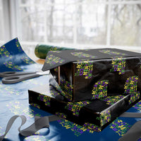 Funny Mardi Gras Mississippi Map Coquette Bow Wrapping Paper Roll