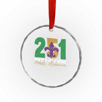 Funny Mardi Gras Mobile Alabama 251 Crystal Glass Ornament Where It All Started Area Code Glitter Print