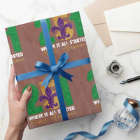 Funny Mardi Gras Mobile Alabama 251 Wrapping Paper Roll Where It All Started Area Code Glitter Print
