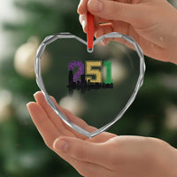 Funny Mardi Gras Mobile Alabama Heart Crystal Glass Ornament 251 Skyline Area Code Glitter Print