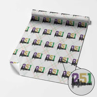 Funny Mardi Gras Mobile Alabama Wrapping Paper Roll 251 Skyline Area Code Glitter Print