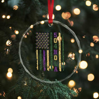 Funny Mardi Gras New Orleans Louisiana Crystal Glass Ornament 504 Nola Area Code Glitter Print American Flag