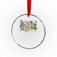Funny Mardi Gras Nurse Krewe Healthcare Crystal Glass Ornament
