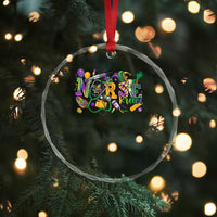 Funny Mardi Gras Nurse Krewe Healthcare Crystal Glass Ornament