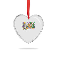 Funny Mardi Gras Nurse Krewe Healthcare Heart Crystal Glass Ornament