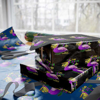 Funny Mardi Gras Pelican Wrapping Paper Roll I'm Catchin' If You're Throwin' Beads Doubloons