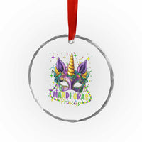 Funny Mardi Gras Princess Crystal Glass Ornament Unicorn Mask Party