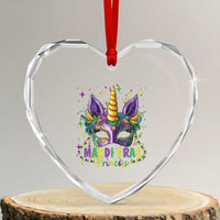Funny Mardi Gras Princess Heart Crystal Glass Ornament Unicorn Mask Party