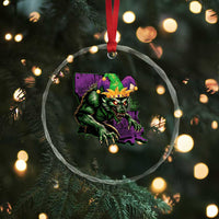 Funny Mardi Gras Rougarou Crystal Glass Ornament Cryptids Of Louisiana Jester Hat
