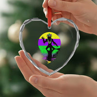 Funny Mardi Gras Rougarou Heart Crystal Glass Ornament Beads Carnival Cryptids Of Louisiana