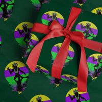 Funny Mardi Gras Rougarou Wrapping Paper Roll Beads Carnival Cryptids Of Louisiana