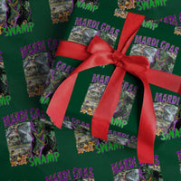 Funny Mardi Gras Rougarou Wrapping Paper Roll Mardi Gras In Da Swamp Cryptids Of Louisiana