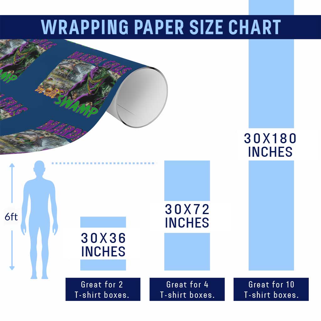 Funny Mardi Gras Rougarou Wrapping Paper Roll Mardi Gras In Da Swamp Cryptids Of Louisiana