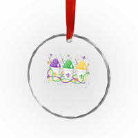 Funny Mardi Gras Snowballs Fat Tuesday Carnival Beads Crystal Glass Ornament