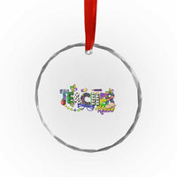 Funny Mardi Gras Teacher Krewe Crystal Glass Ornament Parade Carnival School Beads