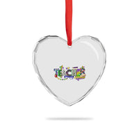 Funny Mardi Gras Teacher Krewe Heart Crystal Glass Ornament Parade Carnival School Beads