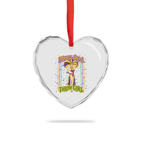 Funny Mardi Gras Throw Girl Heart Crystal Glass Ornament New Orleans Carnival Beads