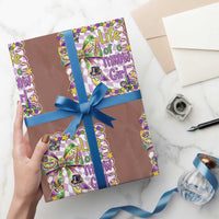 Funny Mardi Gras Throw Girl Life Wrapping Paper Roll Coquette Bow Carnival