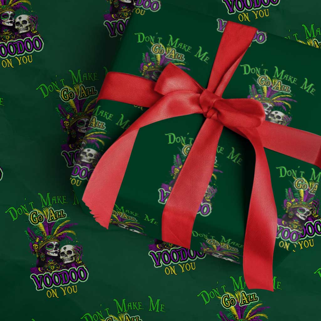 Funny Mardi Gras Voodoo Queen Wrapping Paper Roll Don't Make Me Go All Voodoo On You