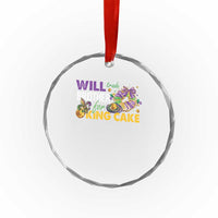 Funny Mardi Gras Will Trade Brother For King Cake Crystal Glass Ornament Beads Doubloons